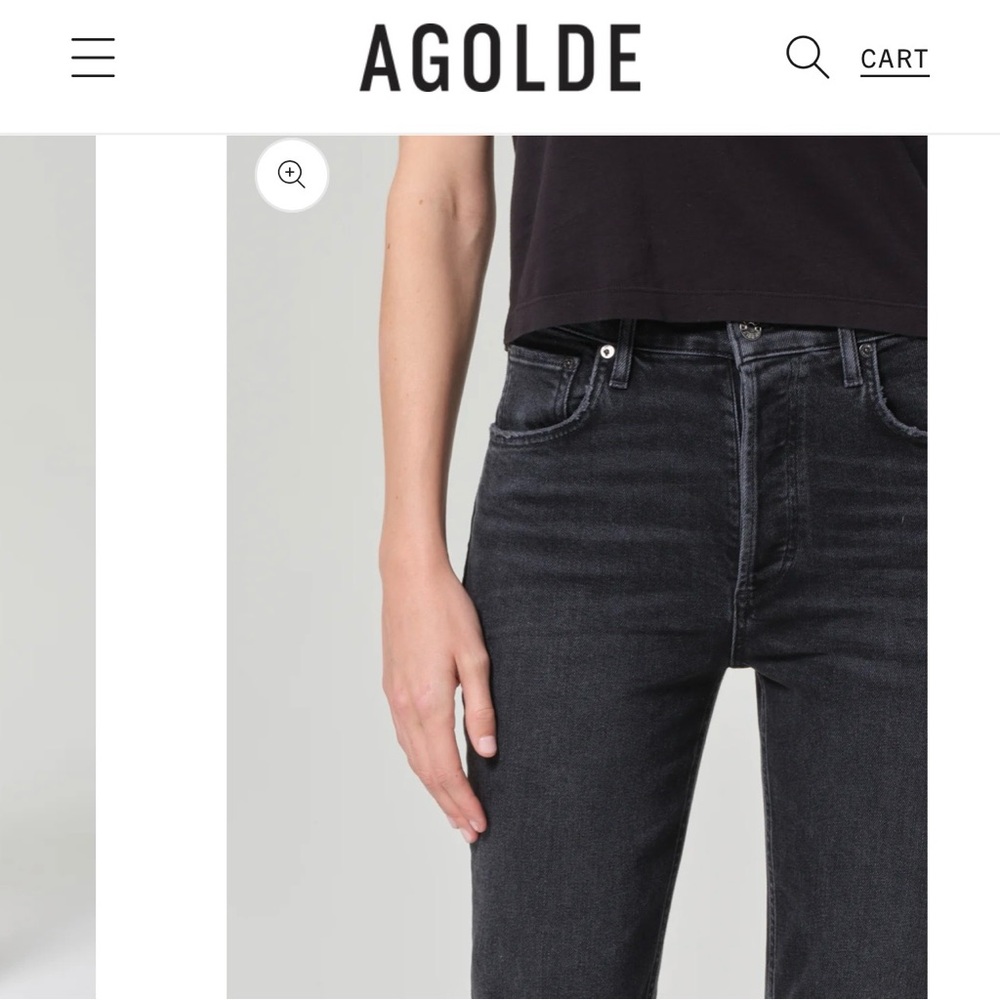 Agolde Riley High Rise Straight Cropped Jeans - Picture 2 of 11